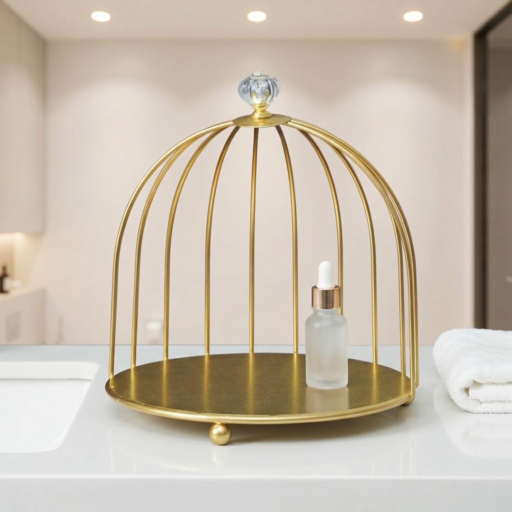 Eleganter Vogelkäfig Make-up Ausstellungsständer Eisen Kosmetik Display Ständer Badezimmer Waschtisch Schlafzimmer