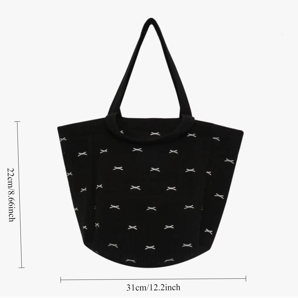 

Korean Ins Outing Tote Bag Portable Children s Pure Cotton Stroller Bag Washable Large Capacity Single Room Mommy Bag чорний