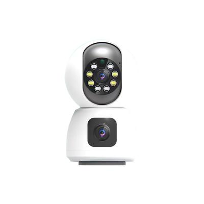 Kamery bezpieczeństwa Zewnętrzna kamera bezpieczeństwa 1080P HD z podwójnym obiektywem Kamera WiFi 2MP Dwukierunkowy dźwięk Kolor Wizja nocna Detekcja ruchu