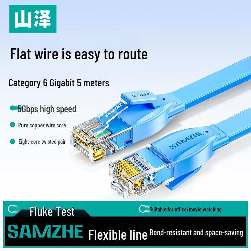 SAMZHE Cat6 Flat Ethernet Cable