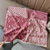 Landscape painting imitation cashmere scarf women's high-end office air-conditioned room thickened warm long trendy scarf