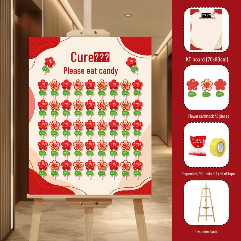 Creative Wedding Engagement Candy Lollipop Welcome Sign and KT Board Backdrop Decoration