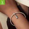 S9 Sterling Silver Ballet Shoes Pendant, Wind Personality Diy Bracelet Beaded Accessories Necklace Pendant