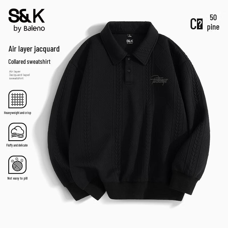 Baleno S&K Series Men s 2025 Jacquard Lapel Sweatshirt L