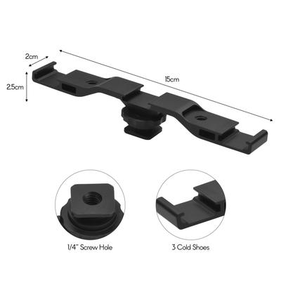 Mikrofon LED Video Işığını Takmak için 3 Soğuk Ayakkabı Montajlı Metal Soğuk Ayakkabı Montaj Braketi