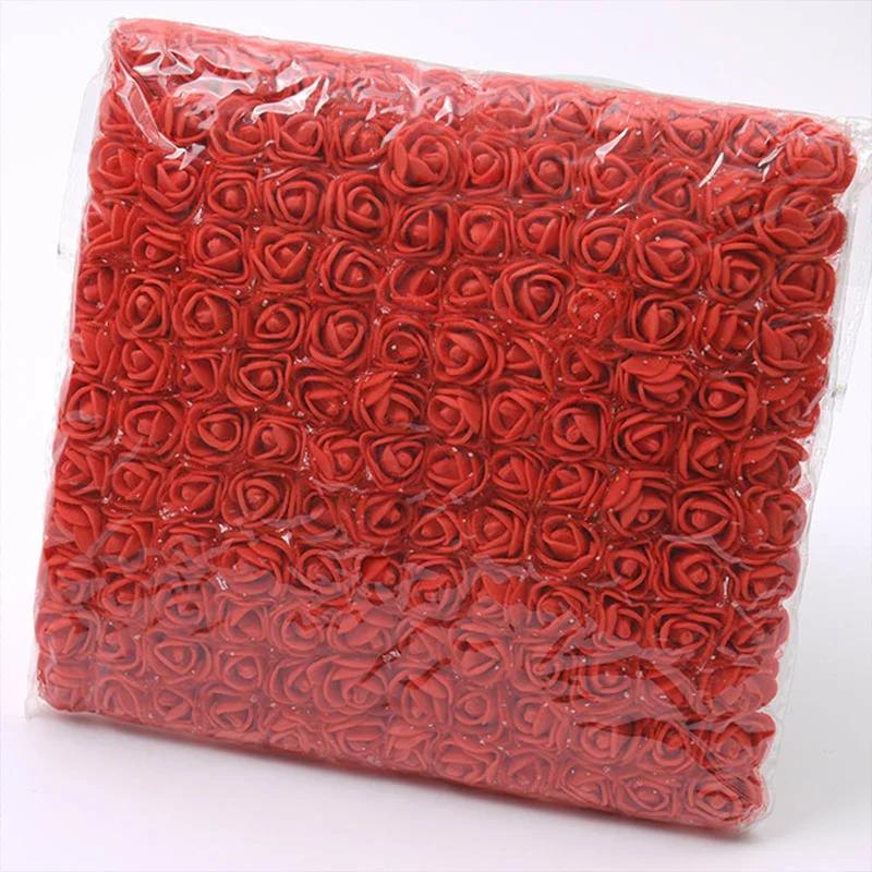 

144 шт./2 см Мини Кружевные Розы Пенопластовые Головки Цветов Букет Для Свадьбы Домашнее Украшение Скрапбукинг DIY Венок Искусственные Цветы красный