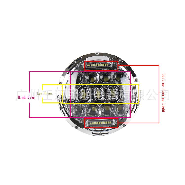 75W 7-Inch LED Headlight for Jeep Wrangler & Harley – Universal Off-road Car Headlight