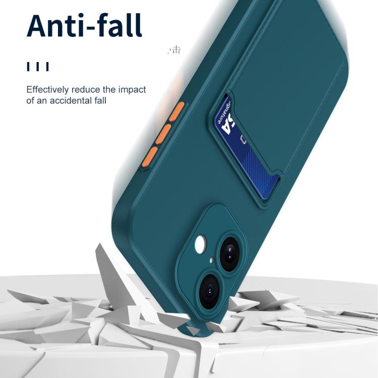 Kort med hudkänsla Kontrastfärg Knapp TPU Telefonfodral