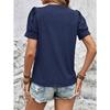 Women's Spring and Summer New Round Neck Loose Buttons Decorated Short-sleeved T-shirt Tops