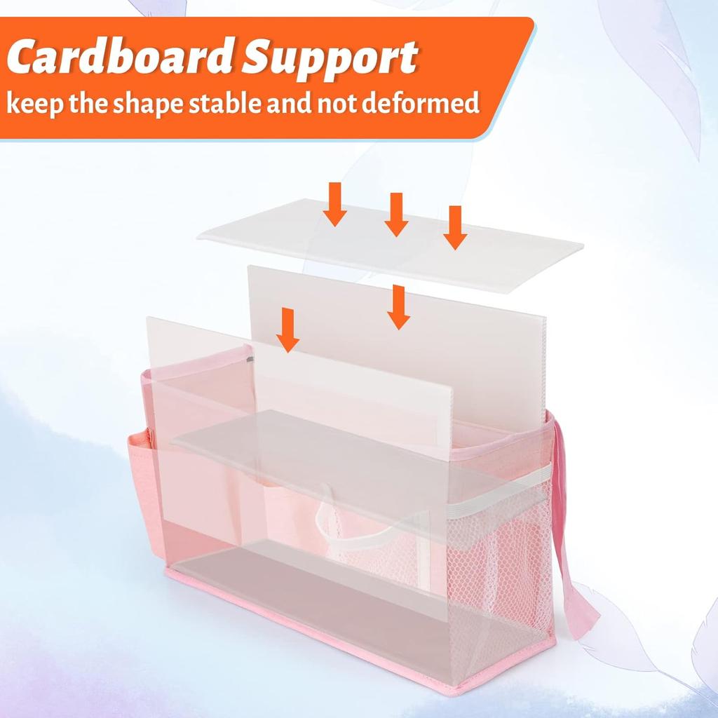 1ks Závěsný organizér na ukládací tašku u nočního stolku pro palandy a nemocniční postele, kolejnice na postele, lze umístit brýle, knihy, mobilní telefony, klíče