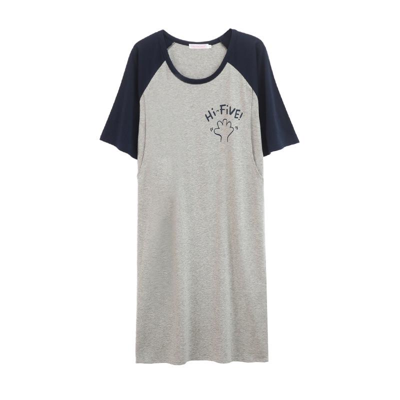Summer Maternity & Nursing Dress: Short Sleeve Cotton Nightgown for Postpartum Moms