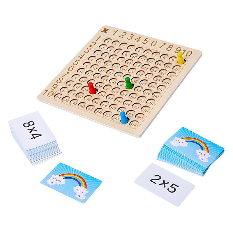 99 Multiplication Board Game Wooden Montessori Kids Learning Educational Toys Math Counting Hundred Board Interactive Thinking 1