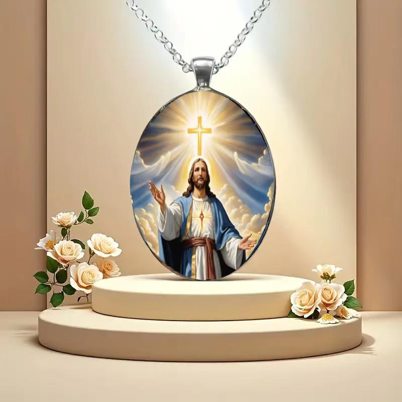 Un Collier Croix de Jésus Symbolise l'Amour Divin, la Foi et les Bénédictions Quotidiennes, Signifiant la Protection Divine.