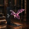 European Style Vintage Ornament Fantasy Dragon Bookshelf Lamp, Retro Flying Light, Iron Hanging Light Creative Bookend for Library Reading