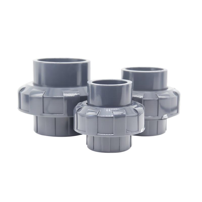 Corrosion-Resistant Dark Gray UPVC Industrial Pressure Union Joint, DN50, 16 Kg