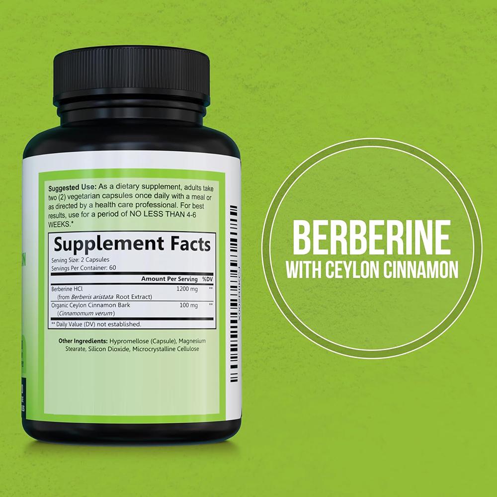 Berberinhydrochlorid 1200 mg, enthaltend Bio Ceylon-Zimt - 120 Kapseln