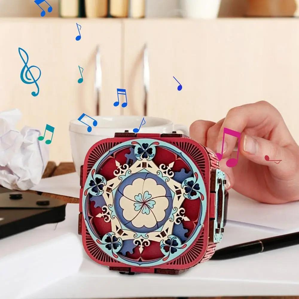 City of Sky Music Box Wood Puzzles Model Kit Assembly Ring Box  Wedding Ring Box