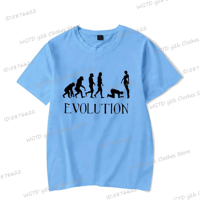 Funny BDSM Evolution T-Shirts for Men Women Harajuku BDSM Evolution Trend Streetwear Round Neck Short Sleeve Unisex T Shirt