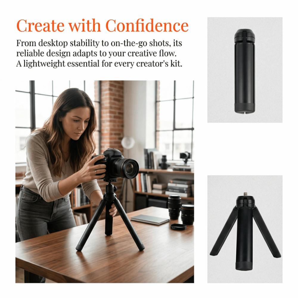 Aluminum Alloy Mini Camera Tripod Lightweight Portable Webcam Tripod Extendable Tripod  Vlog