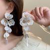Temperament Große Blume Lange Quastenohrringe Leichter Luxus Stecker Ohrringe Damen Ohrringe Alltagskleidung