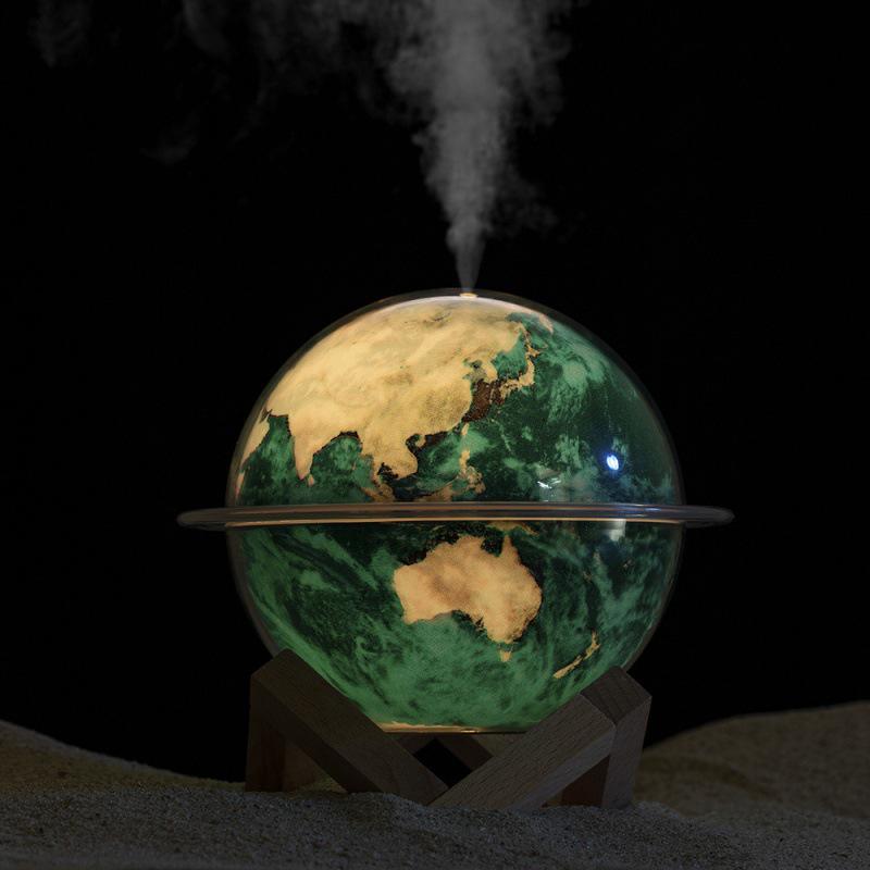Planet Humidifier: Jupiter & Earth System - Office & Bedroom Night Light Ornament