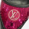 Ottime scarpe con tacco LOUIS VUITTON Sequin Logo Cerchio LV Pelle nera Donna 34 Usate