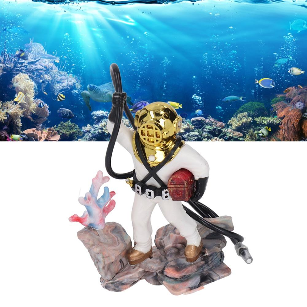 Exquisite Air Action Aerating Diver Decoration White/Red Hose Attachment Aquarium Decoration Deep Sea Style Fish Tank Ornament