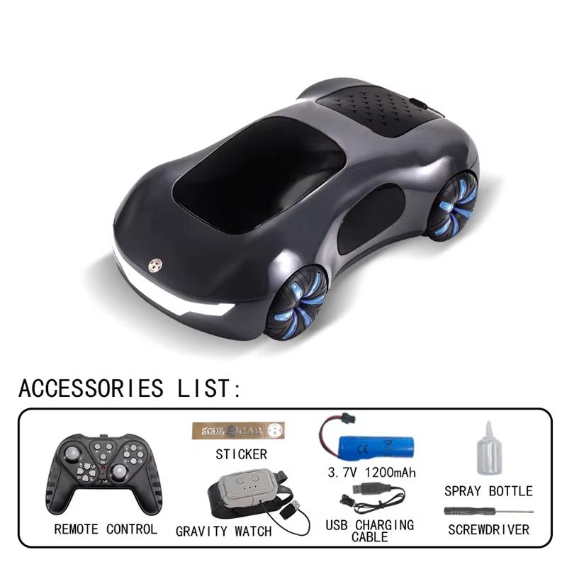 

2024 Новий 4WD Sci-Fi RC Car 2.4G Керування годинником 360° Stunt Drift LED Lights Music Spray Позашляховий RC Dragster Електрична іграшка Подарунок для дітей Керування звуком Upgraded version чорний