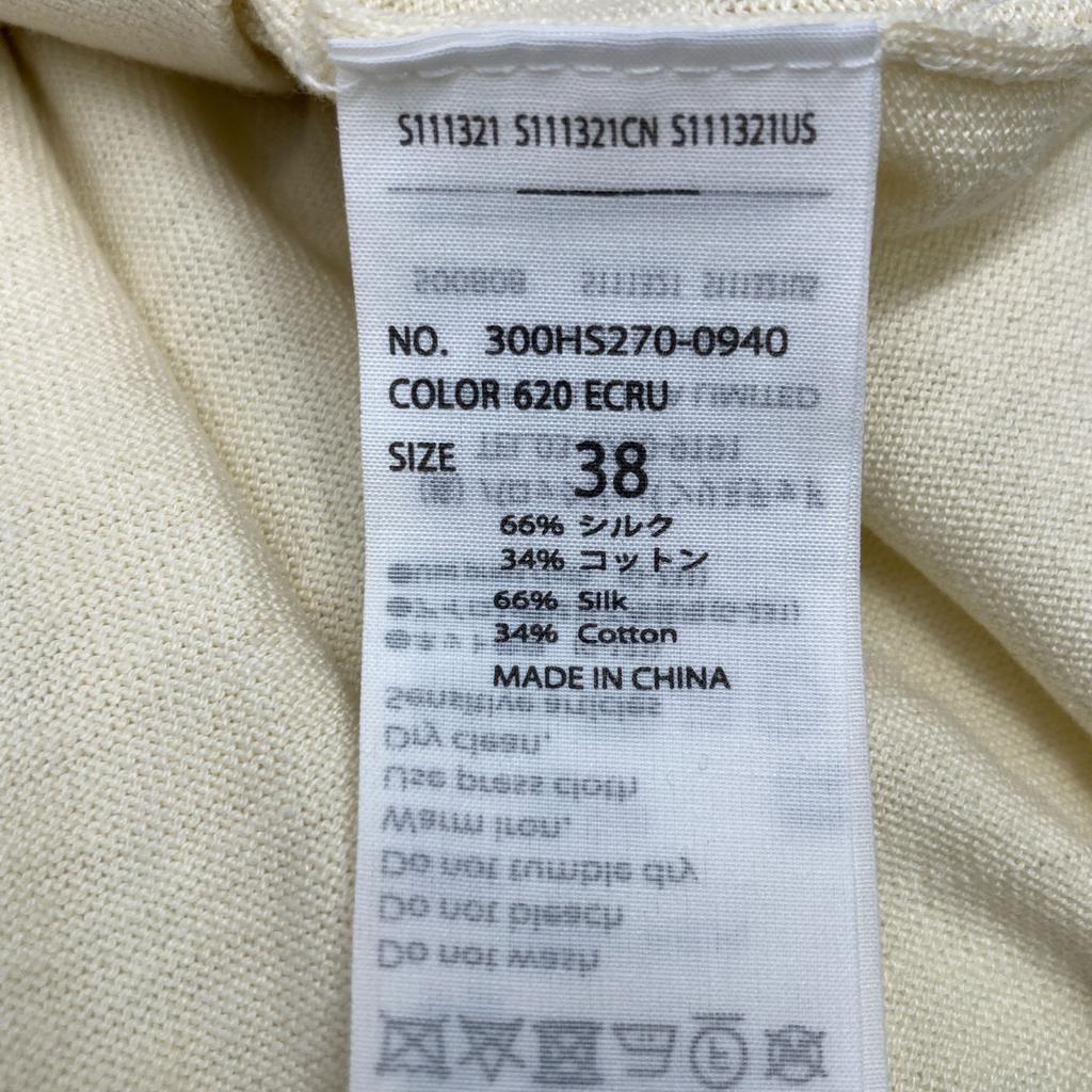 ENFOLD 24Stainless Steel Silk Cotton Pullover Tops 38 IvoryUsed