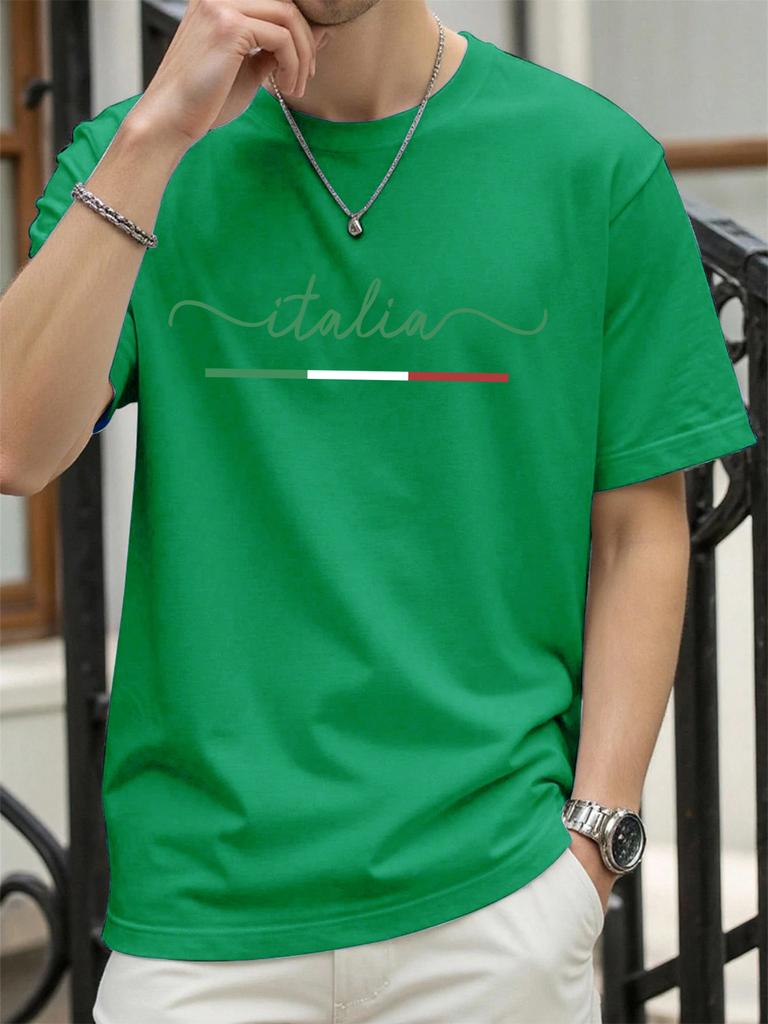 Classic Colors Representing Italy Pattern TShirt Mens Summer Soft T Shirts Cotton Comfortable Sportswear Unisex Hip Hop Clothes