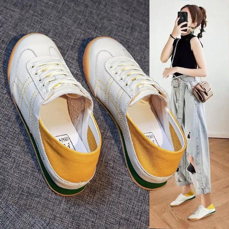 Scarpe da Ginnastica da Donna Scarpe Moda Outdoor Scarpe da Corsa Femminili con Lacci Traspiranti Scarpe Piatte Calzature Comode Scarpe Sportive Mujer