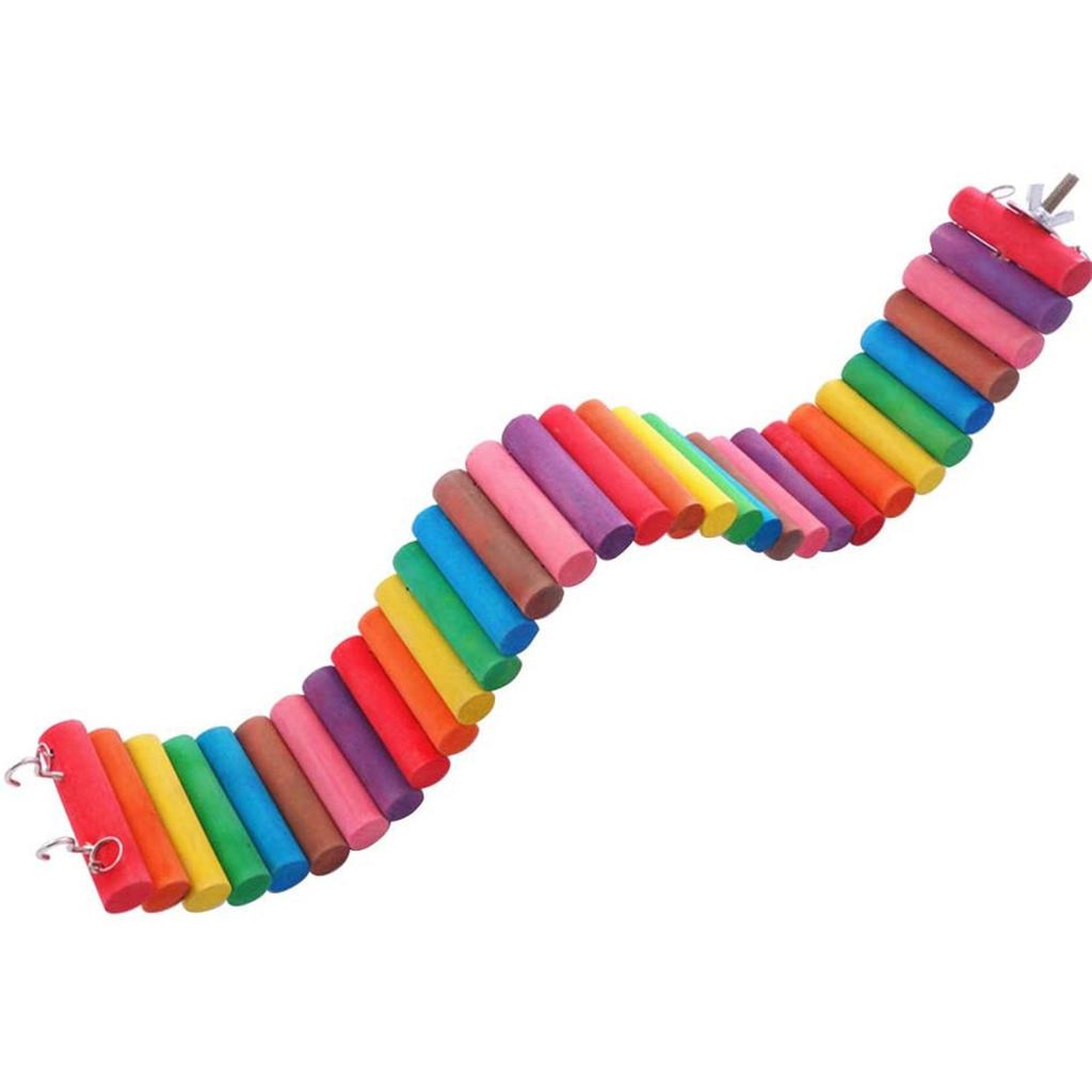 Squirrel Chinchilla Colorful Wooden Gerbil Rainbow Ladder Climbing Stairs Bridge Hamster Toys