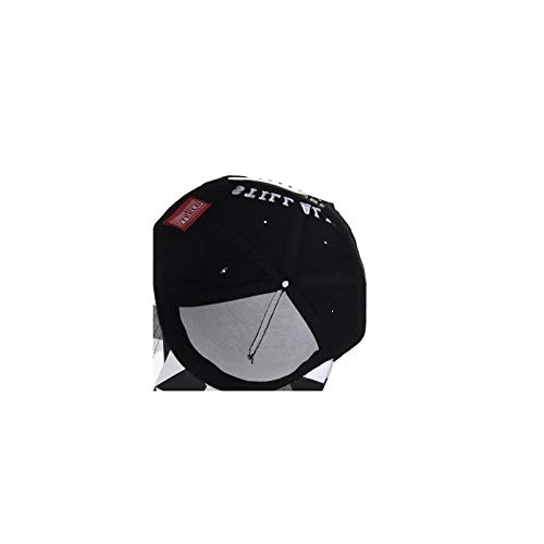 [Withmoons] Hat, Cap, Straight Brim, Zebra Print, Straight Cap, Snapback Baseball Cap, Adjustable Size, TR2936 (Black)