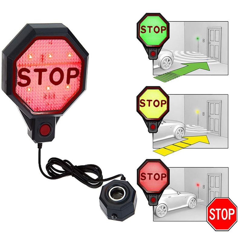 Adjustable Garage Parking Sensor LED Stop Sign Parking Assistant with Red Yellow Green LED Display