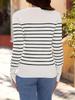 Women's Long Sleeve Striped Knit Sweater 54078L