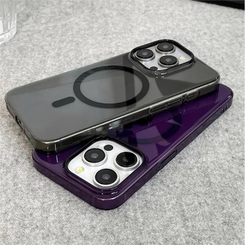 Oryginalne Ultra cienkie Przezroczyste Etui For Magsafe Dla iPhone 17 16 15 14 13 12 Pro Max Plus Magnetyczne Bezprzewodowe Ładowanie Pokrowiec PC