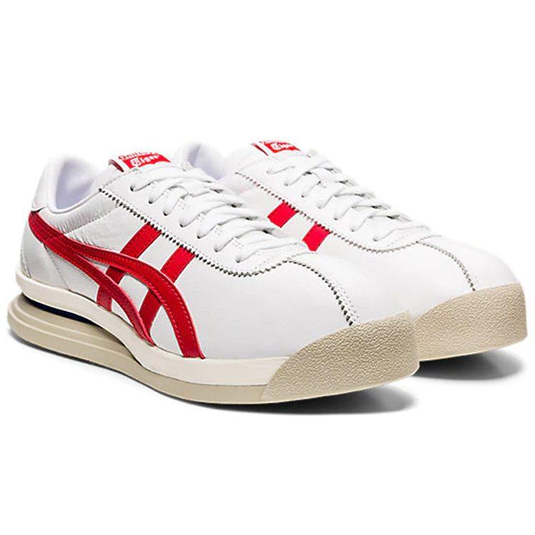 Onitsuka Tiger Corsair EX Cow Leather Cushioning Slip Resistant Lightweight Low top Casual Shoes Unisex White Red 1183A561-100