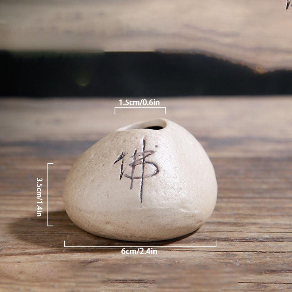 Ceramic Ceramic Zen Hydroponic Vase Handmade Desktop Small Vase Stone Shape Vase  Office