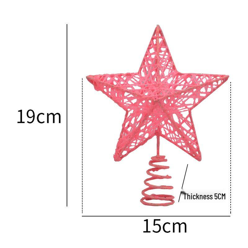 Five-pointed Star Iron Ornament: Sequined Tree Topper for Christmas Decorations