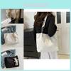 Elegant Versatile Canvas Tote Bag In Black And White For Trendy Spring Fashion