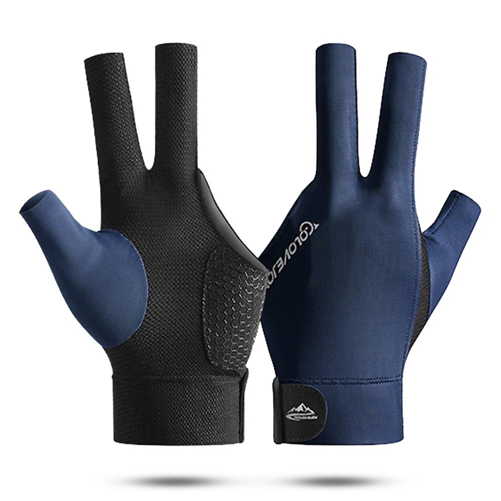 Open Finger Billiard Gloves Antiskid Polyester Snooker Billiards Gloves Adjustable Sticker Smooth Soft Portable Amateur Training