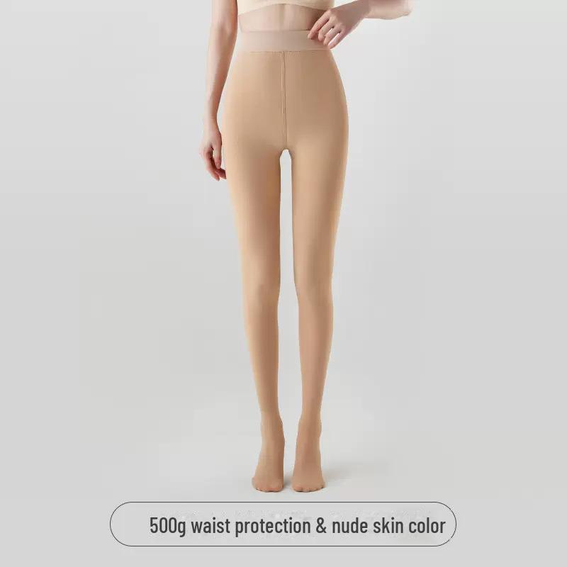 Leggings extra largos de terciopelo para mujer, color negro y nude, para primavera, otoño e invierno.