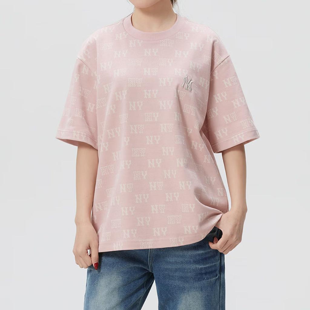 MLB T Shirts Unisex New York Yankees/Light Pink TSM01 Crew Neck Moderate 3ATSM0163-50PKL