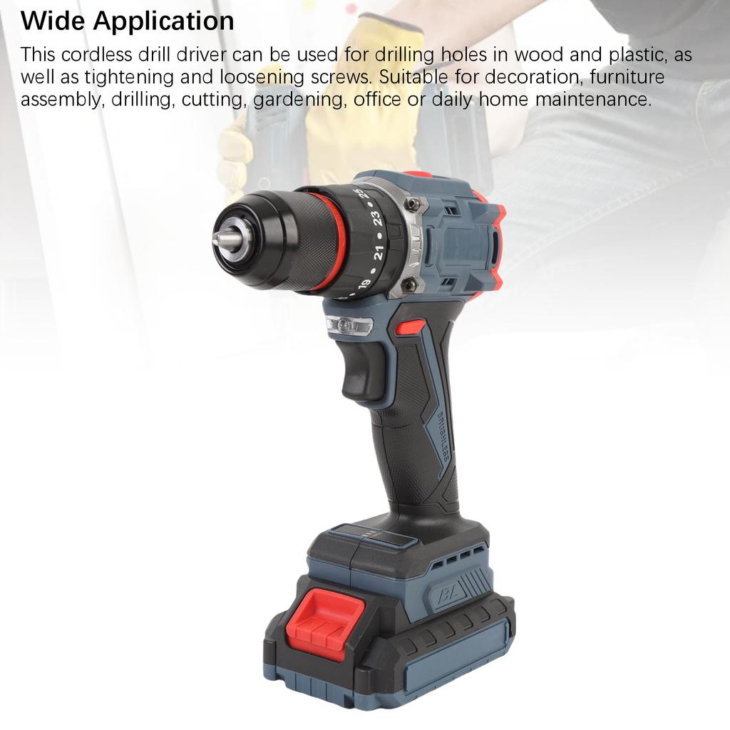 Cordless Drill Cordless Drill Set 1500RPM 25 Torsion Settings Electric Power Drill Driver with LED Light for Home Maintenance