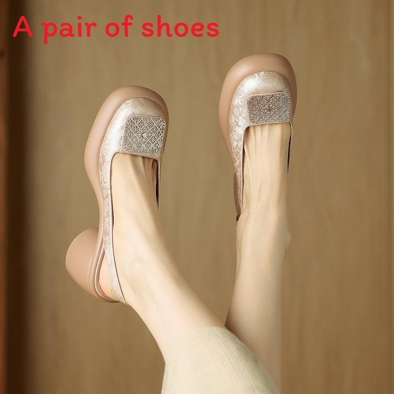 Summer Fashion Thick Heel Sandals For Women With Round Toe And Rubber Sole