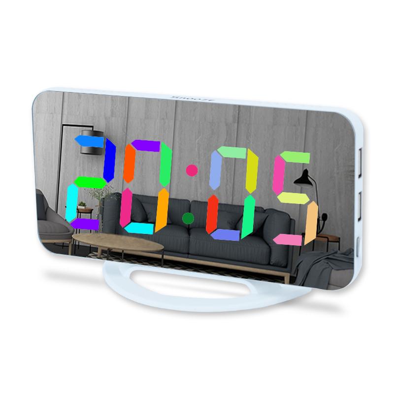 Digital Alarm Clocks LED Electronic Clock Desk/ Wall Clocks for Bedroom Living Room Office Large Display Mirror Surface Niditon