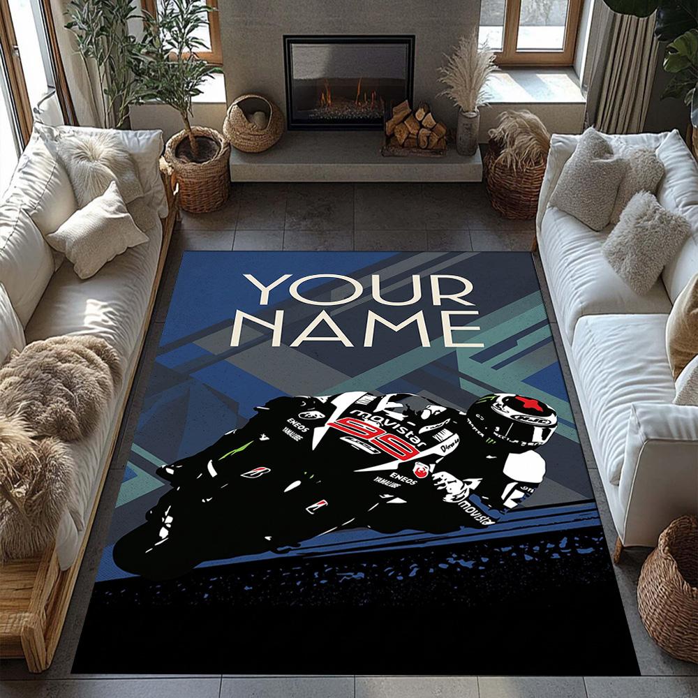 Jorge Lorenzo Customizable Name Area Rug Suitable For Hallway Dormitory Entryway Living Rooms Antislip Rug Anime Office Decor Best For Christmas