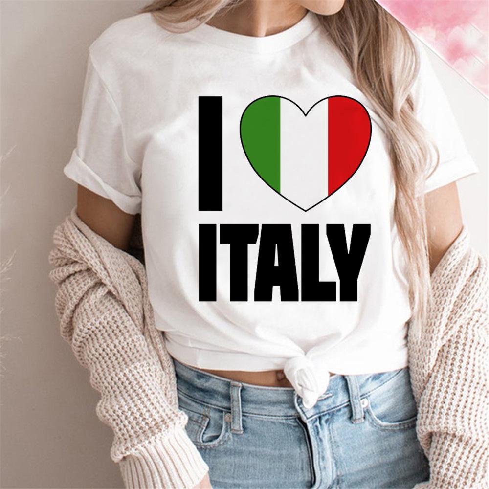 Italy t-shirts women designer graphic Japanese Tee girl graphic manga y2k clothes