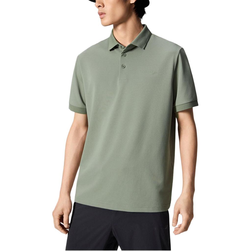 SAUCONY Bequemes atmungsaktives vielseitiges kurzärmeliges Poloshirt Herren Oberteile Grasgrün SA2250SP62C-GE206