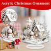 Acrylic Flat Christmas Ornament Snowman House Desktop Decoration Snow Micro
